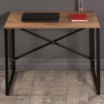 Γραφείο Zayn   χρώμα καρυδί - μαύρο 90x60x70εκ-PK120-000053 - Image 3