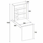 Γραφείο τοίχου ανοιγόμενο Ravin   λευκό 63x90x154εκ-PK120-000084 - Image 4