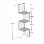 Ραφιέρα γωνιακή τοίχου Insta   καρυδί 25x25x105,5εκ-PK120-000170 - Image 4