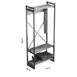 Έπιπλο εισόδου Baker   καρυδί-μαύρο 90x34x180εκ-PK120-000335 - Image 3
