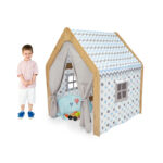 Παιδικό σπίτι Montessori Hosnele   φυσικό-λευκό-μπλε mdf 95x90x114εκ-PK120-000438 - Image 2