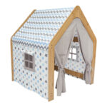 Παιδικό σπίτι Montessori Hosnele   φυσικό-λευκό-μπλε mdf 95x90x114εκ-PK120-000438