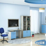 Γραφείο εργασίας Looney   χρώμα castillo-μπλε 100x55x75εκ-PK123-000080 - Image 2