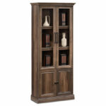 Βιτρίνα - ντουλάπα Mozart   με τζάμι χρώμα καρυδί 78,5x38x188εκ-PK123-000127