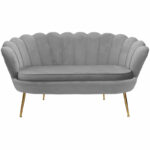 Καναπές 2θέσιος Daimon   βελούδο γκρι 134x70x77εκ-PK128-000005 - Image 2