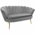 Καναπές 2θέσιος Daimon   βελούδο γκρι 134x70x77εκ-PK128-000005