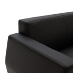 Καναπές 2θέσιος Dermis   inox-τεχνόδερμα μαύρο 138x75x75εκ-PK132-000002 - Image 4