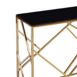 Κονσόλα Tabar   ατσάλι χρυσό-γυαλί 8mm μαύρο 120x40x78εκ-PK138-000001 - Image 2