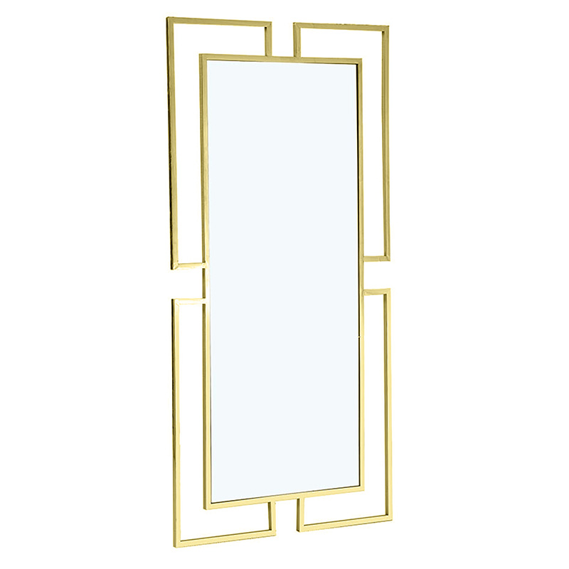 138-000016 Καθρέπτης Focus μέταλλο χρυσό 90x2x180εκ-PK138-000016 - Image 1