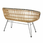 Καναπές 2θέσιος Naoki   μέταλλο μαύρο-pe φυσικό 120x55x79εκ-PK140-000007 - Image 3