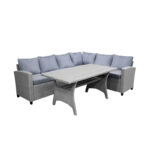 Σαλόνι Flashy   σετ 3τμχ ύφασμα ανθρακί-rattan ανθρακί-PK152-000061
