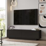 Έπιπλο Τηλεόρασης ArteLibre BRENT Μαύρο Μοριοσανίδα 140x35.5x38.2cm-AR15350046 - Image 2