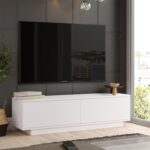 Έπιπλο Τηλεόρασης ArteLibre BRENT Λευκό Μοριοσανίδα 140x35.5x38.2cm-AR15350047 - Image 2