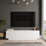 Έπιπλο Τηλεόρασης ArteLibre BRENT Λευκό Μοριοσανίδα 140x35.5x38.2cm-AR15350047