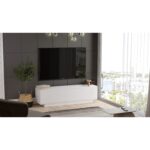Έπιπλο Τηλεόρασης ArteLibre BRENT Λευκό Μοριοσανίδα 140x35.5x38.2cm-AR15350047 - Image 4