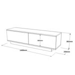 Έπιπλο Τηλεόρασης ArteLibre BRENT Λευκό Μοριοσανίδα 140x35.5x38.2cm-AR15350047 - Image 5