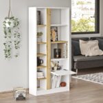 Βιβλιοθήκη ArteLibre BEXLEY Λευκό/Φυσικό Μοριοσανίδα 75.6x25x160cm-AR15350068 - Image 4