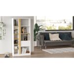 Βιβλιοθήκη ArteLibre BEXLEY Λευκό/Φυσικό Μοριοσανίδα 75.6x25x160cm-AR15350068 - Image 5