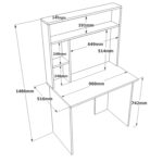 Γραφείο ArteLibre BROMPTON Πεύκο/Λευκό Μοριοσανίδα 90x51.6x148cm-AR15350087 - Image 5