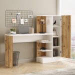 Γραφείο ArteLibre CAMDEN Πεύκο/Λευκό Μοριοσανίδα 152.3x40x120cm-AR15350089 - Image 3