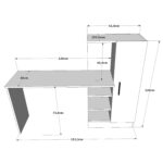 Γραφείο ArteLibre CAMDEN Πεύκο/Λευκό Μοριοσανίδα 152.3x40x120cm-AR15350089 - Image 5