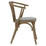 Καρέκλα Dourel   ύφασμα γκρι-rattan πόδι φυσικό-PK167-000012 - Image 3
