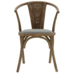 Καρέκλα Dourel   ύφασμα γκρι-rattan πόδι φυσικό-PK167-000012 - Image 4