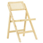 Καρέκλα Yoko   πτυσσόμενη μπεζ pvc rattan-φυσικό πόδι-PK167-000014