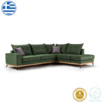 Γωνιακός καναπές αριστερή γωνία Luxury II   ύφασμα κυπαρισσί-ανθρακί 290x235x95εκ-PK168-000001