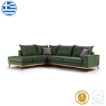 Γωνιακός καναπές δεξιά γωνία Luxury II   ύφασμα κυπαρισσί-ανθρακί 290x235x95εκ-PK168-000002