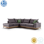 Γωνιακός καναπές δεξιά γωνία Luxury II   ύφασμα ανθρακί-κυπαρισσί 290x235x95εκ-PK168-000012
