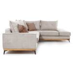 Γωνιακός καναπές αριστερή γωνία Luxury II   ύφασμα cream-mocha 290x235x95εκ-PK168-000015 - Image 3