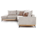 Γωνιακός καναπές δεξιά γωνία Luxury II   ύφασμα cream-mocha 290x235x95εκ-PK168-000016 - Image 3