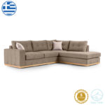 Γωνιακός καναπές αριστερή γωνία Boston   ύφασμα mocha-cream 280x225x90εκ-PK168-000023