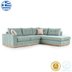 Γωνιακός καναπές αριστερή γωνία Boston   ύφασμα ciel-cream 280x225x90εκ-PK168-000025