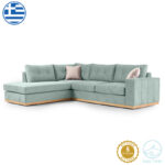 Γωνιακός καναπές δεξιά γωνία Boston   ύφασμα ciel-cream 280x225x90εκ-PK168-000026