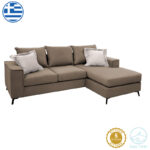 Γωνιακός καναπές Fabulous   αναστρέψιμος ύφασμα mocha-cream 240x165x95εκ-PK168-000040