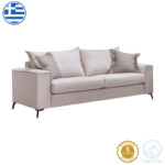 Καναπές Verona 3θέσιος cream - μαξιλάρια mocha 225x93x100εκ-PK168-000049