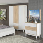 Συρταριέρα Awell   3ων συρταριών sonoma-λευκό 90x44x88,5εκ-PK173-000006 - Image 2