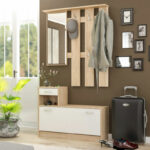 Έπιπλο εισόδου Jamie   φυσικό-λευκό 100x27.5x187εκ-PK173-000021 - Image 2
