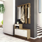 Έπιπλο εισόδου Jamie   καρυδί-λευκό 100x27,5x187εκ-PK173-000022 - Image 2