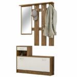 Έπιπλο εισόδου Jamie   καρυδί-λευκό 100x27,5x187εκ-PK173-000022