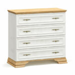 Συρταριέρα Jaden   4ων συρταριών golden oak-λευκό antique 93,5x39x88,5εκ-PK173-000028