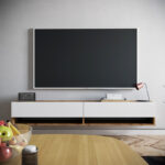 Έπιπλο τηλεόρασης επιτοίχιο Handra   λευκό-oak 180x31,5x29,5εκ-PK176-000002 - Image 4
