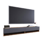 Έπιπλο τηλεόρασης επιτοίχιο Handra   ανθρακί-oak 180x31,5x29,5εκ-PK176-000003