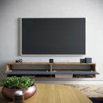 Έπιπλο τηλεόρασης επιτοίχιο Handra   ανθρακί-oak 180x31,5x29,5εκ-PK176-000003 - Image 4