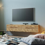 Έπιπλο τηλεόρασης επιτοίχιο Dello   oak 140x31,5x29,5εκ-PK176-000004 - Image 2