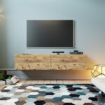 Έπιπλο τηλεόρασης επιτοίχιο Dello   oak 140x31,5x29,5εκ-PK176-000004 - Image 4