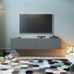 Έπιπλο τηλεόρασης επιτοίχιο Dello   ανθρακί-oak 140x31,5x29,5εκ-PK176-000005 - Image 4