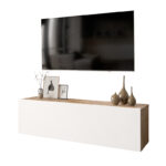 Έπιπλο τηλεόρασης επιτοίχιο Serit   λευκό-oak 100x31,5x29,5εκ-PK176-000006